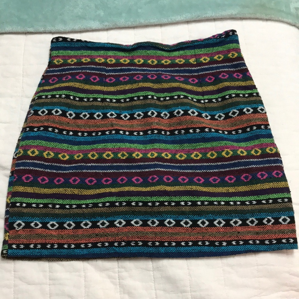 Aztec multi-color printed mini skirt